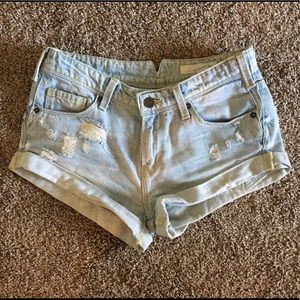 Sass & Bide Light Denim Distressed Shorts